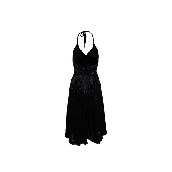 Vivienne Westwood Gold Label Sheer Black Faux Fur Halter Dress